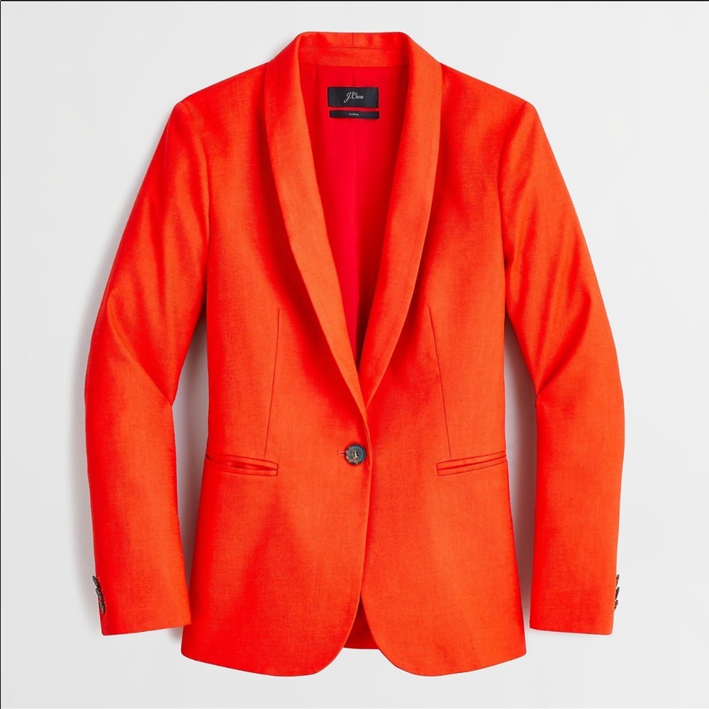 J. Crew Parke Blazer in Stetch Linen Red Size 0 NWT